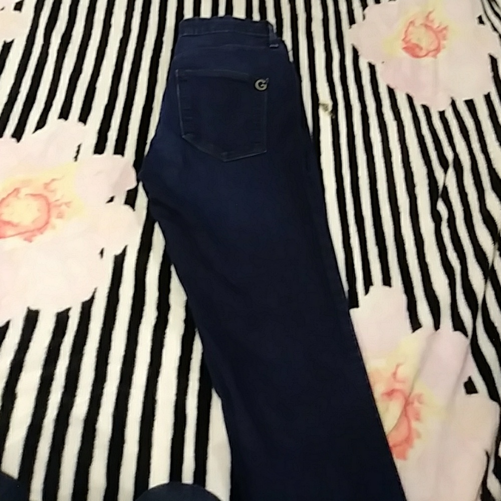 High waisted dark blue guess jeans